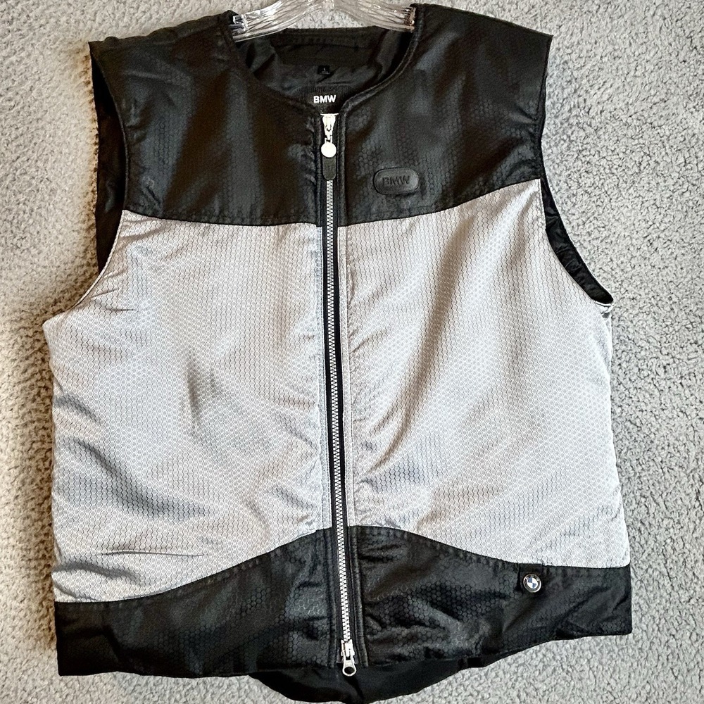 BMW Motorrad Rallye Heated Vest 12 Volt Silver Black Size Large Beemer
